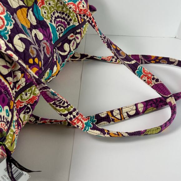 Vera Bradley Small Duffel Plum Crazy with ID Coin Purse - Picture 12 of 14